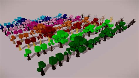blender low Poly trees に対する画像結果
