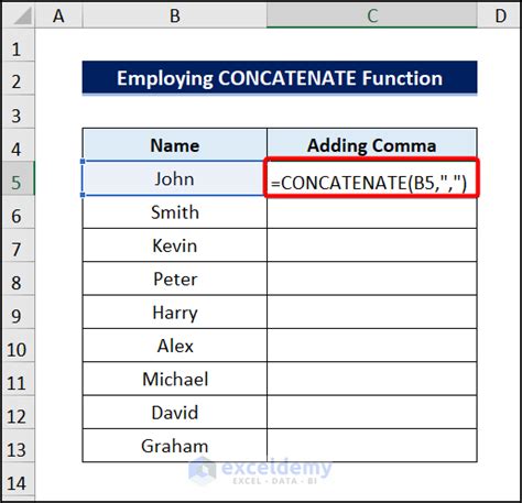 Image result for Excel Add Comma After Text