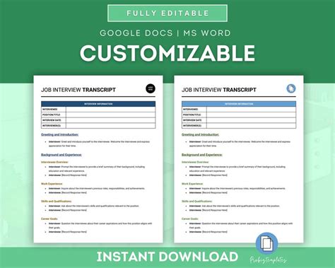 Example Transcript of Job Interview に対する画像結果