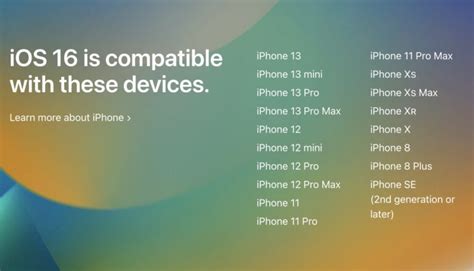 Afbeeldingsresultaten voor iOS 16 Compatibility Chart