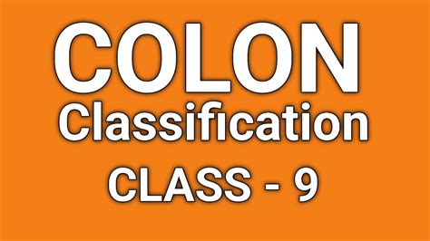 Image result for Colon Classification