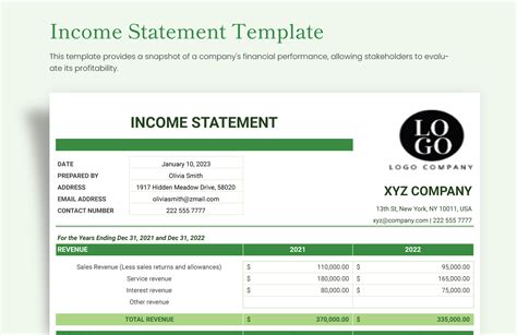 Image result for Basic Income Statement Template