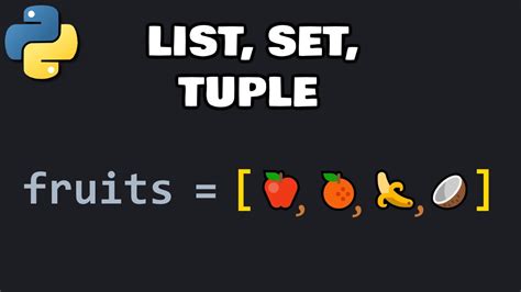 Résultat d’images pour Python Tupple List. Set