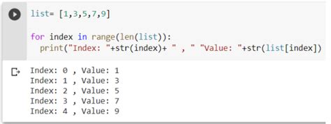 Image result for For Index Value in Python
