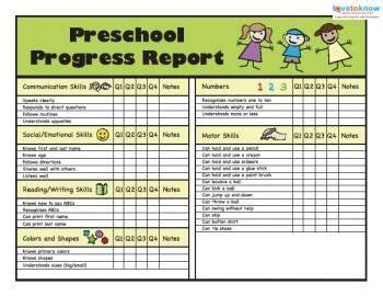 Image result for Kindergarten Progress Report
