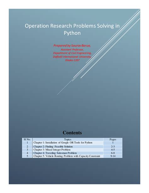 Image result for Operations Research Problem Representations