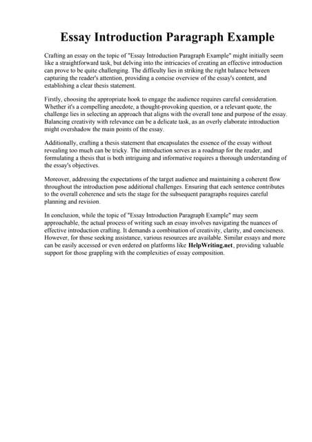 Image result for Introduction Paragraph Examples College Essay