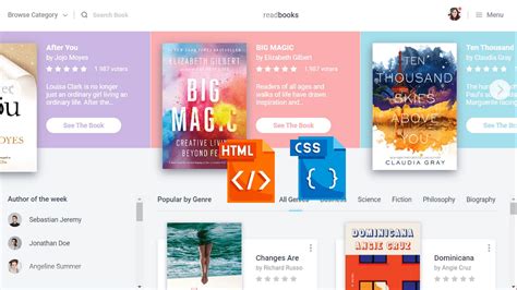 Image result for Book Project HTML/CSS