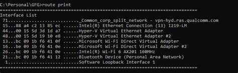 Static Route Table に対する画像結果