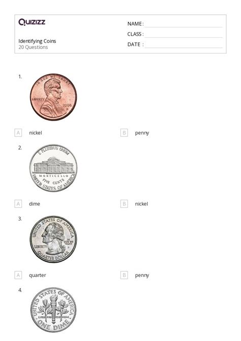 Identifying Money Worksheets Printable に対する画像結果