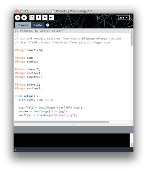 Toradh íomhá ar Processing Ide