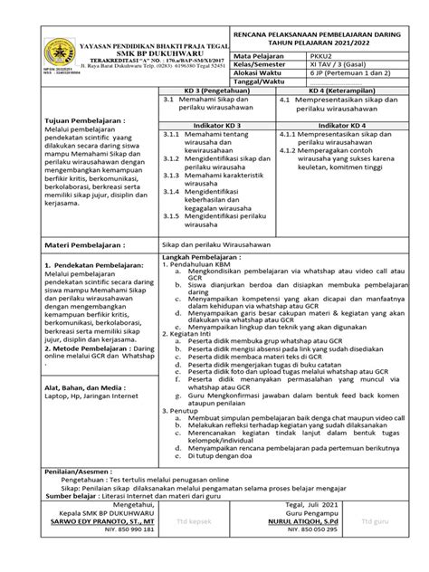 Contoh Format RPP に対する画像結果