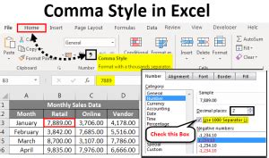 Toradh íomhá ar Comma Style Excel