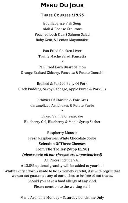 Chapter One Restaurant Menu に対する画像結果