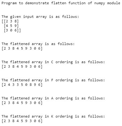 Image result for Flatten Array Python