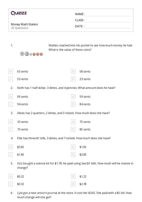 7th Grade Math Money Worksheets に対する画像結果