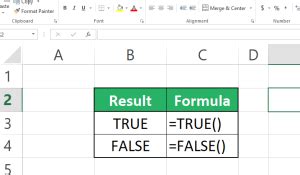 Image result for Excel True False Matrix Generate