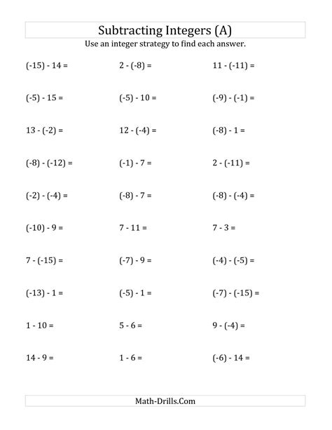 Subtracting Negative Numbers Worksheet.pdf に対する画像結果