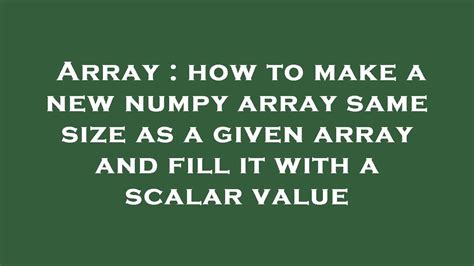 Image result for Numpy How to Fill Array with Same Columns