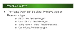 Toradh íomhá ar Variables and Literals in Java
