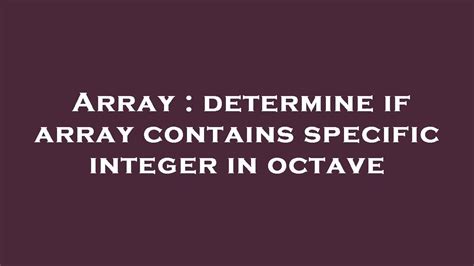 Octave Array-এর ছবি ফলাফল