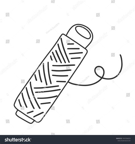 Toradh íomhá ar Spool of Thread Line Drawing