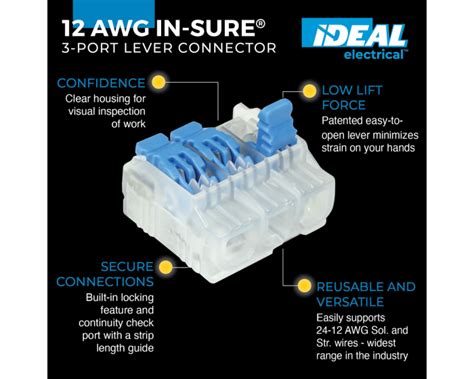 In-Sure® Lever Wire Connectors 3-Port