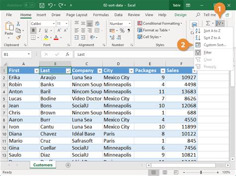 Image result for Excel Table Sort