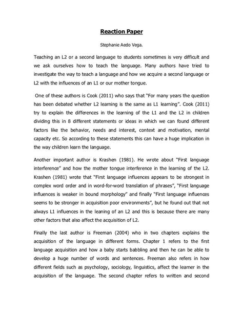 Image result for Example of Reaction Paper About Article