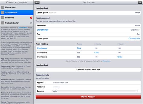 Image result for iOS-style HTML Template