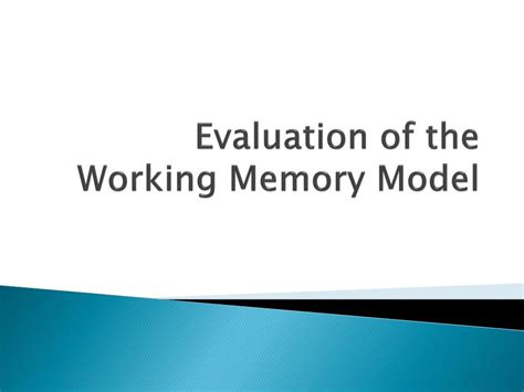 Image result for Working Memory Model Evaluation