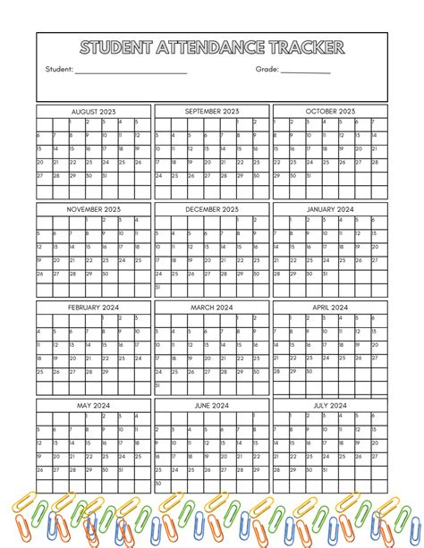 Image result for Attendance Tracking Sheet for Students