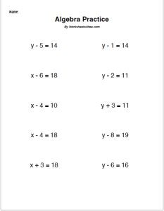 Image result for Multivariable Algebra Worksheets