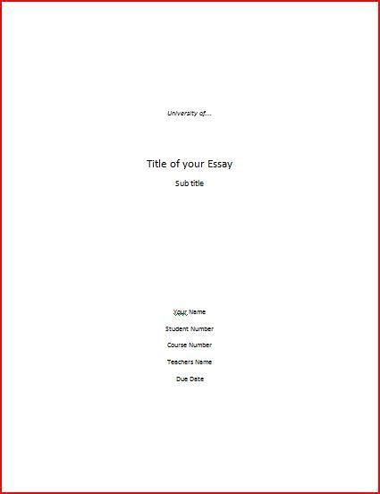 Toradh íomhá ar Basic Cover Page for Paper Example