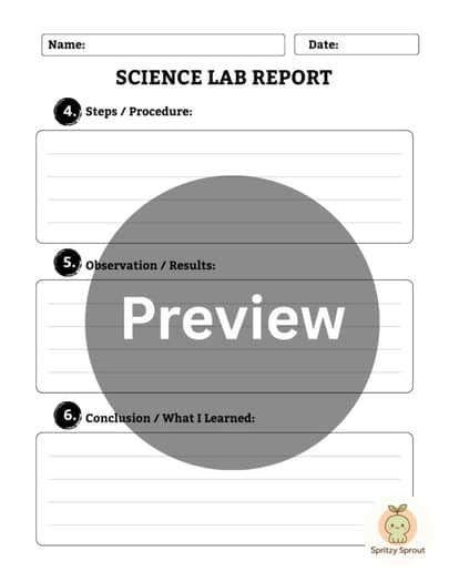 Image result for Science Lab Report Template Printables
