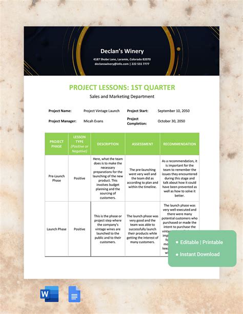 Image result for Lessons Learned Log Template