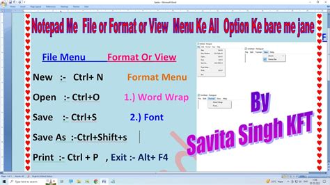 Image result for Notepad Format Menu