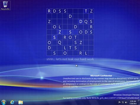 Toradh íomhá ar Windows Developer Preview Build