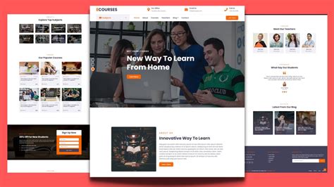 Image result for Onloine Course HTML Layout