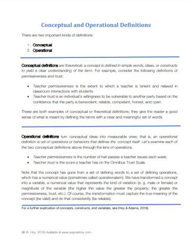 Image result for Operational Definition in Research Example