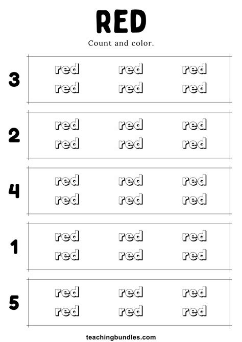 Image result for Color Red Color Sheets