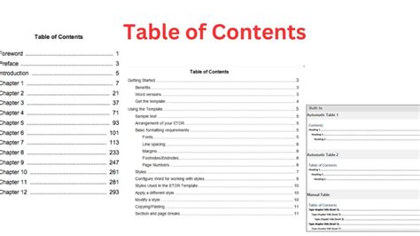 Image result for Table of Content View