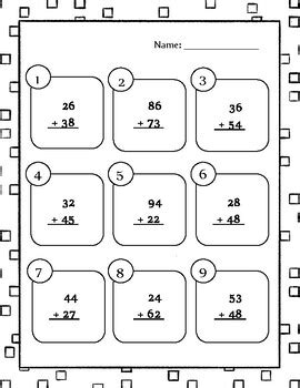 Image result for Double-Digit Addition Learning Sheet