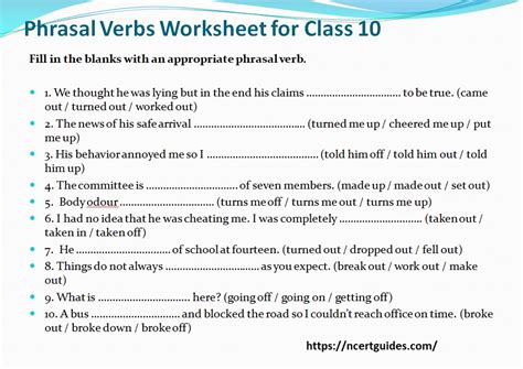 Toradh íomhá ar Turn Out Meaning Worksheet