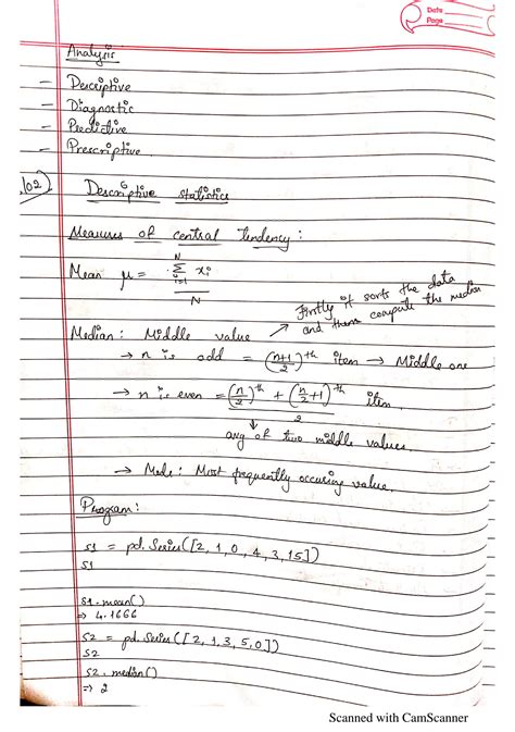 Data Science Statistics Handwritten Notes に対する画像結果