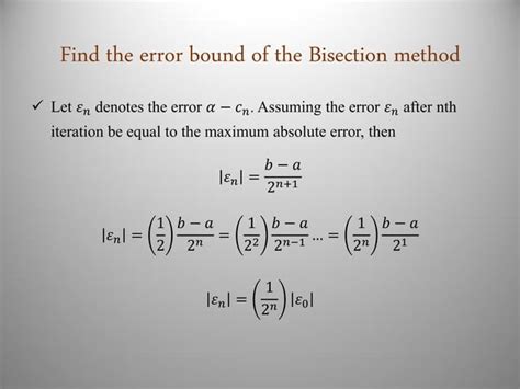 Image result for Error Analysis of Bisection Method