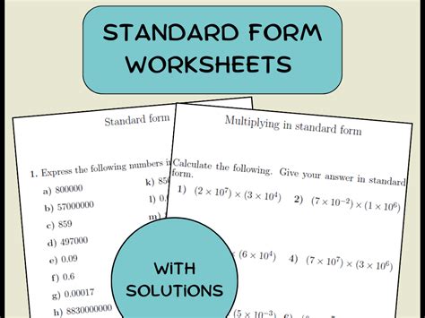 Image result for Standard Form Worksheet