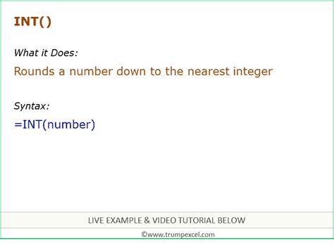 Afbeeldingsresultaten voor What Is Int in Excel Formula