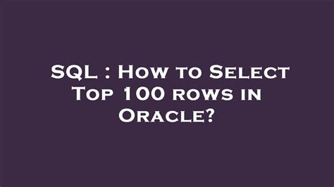 Image result for Select Top 10 SQL Oracle
