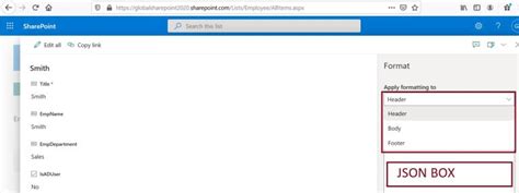 Toradh íomhá ar Customize SharePoint List Form JSON